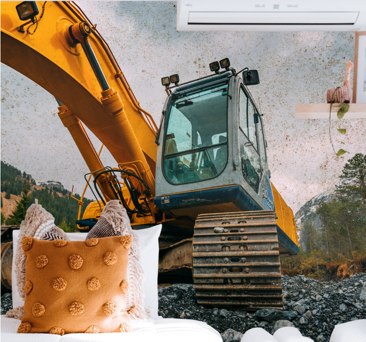 Vehicle wall mural heavy machinery excavator - TenStickers