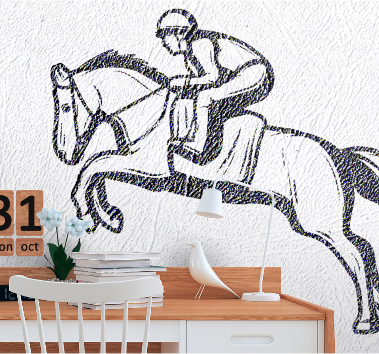Vehicle wall mural horse riding jump - TenStickers