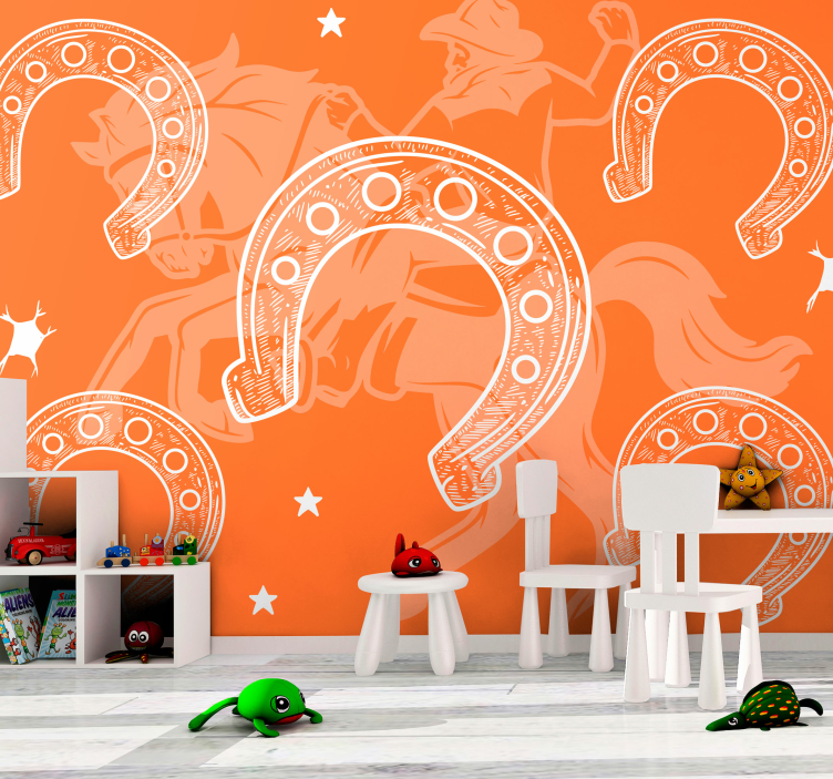 Vehicle wall mural horseshoe rodeo scene - TenStickers
