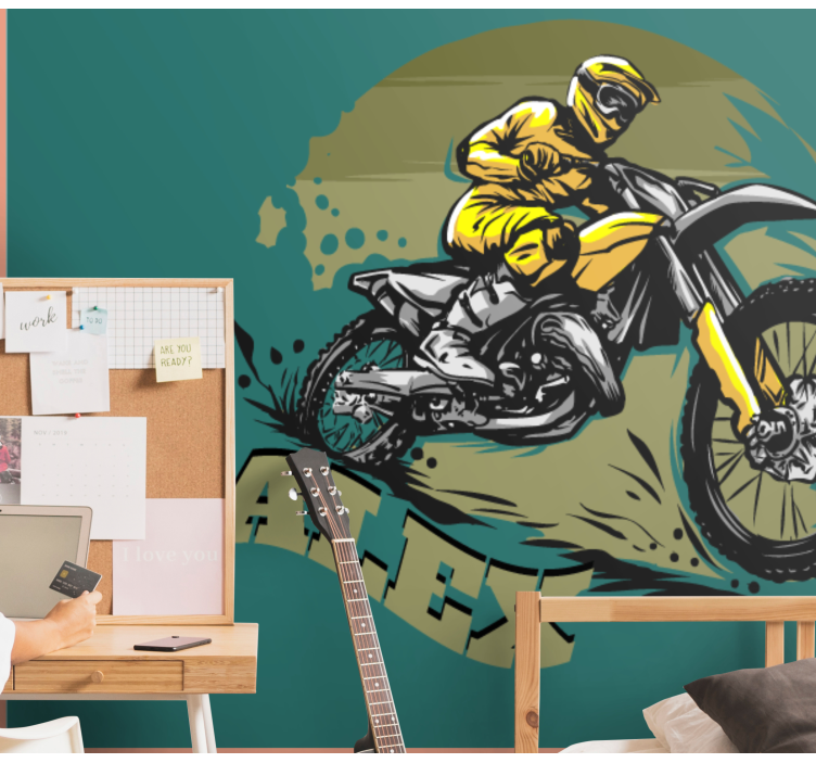 Vehicle wall mural motocross rider in action - TenStickers