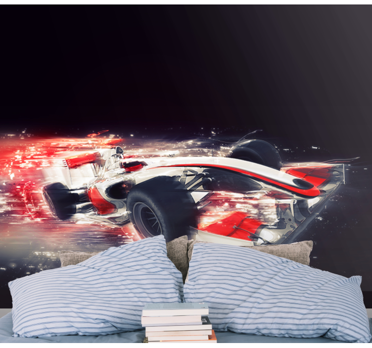 Vehicle wall mural racing car in motion - TenStickers