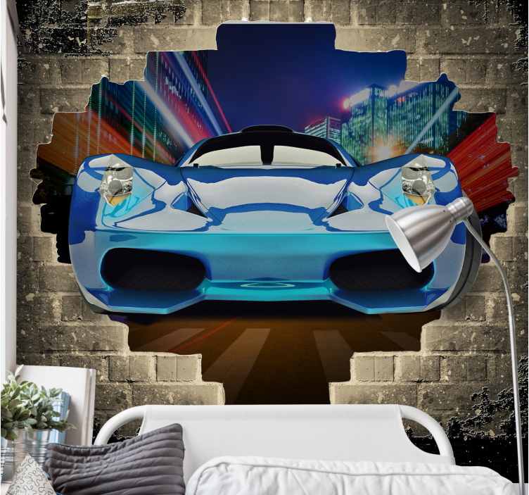 Vehicle wall mural streamlined racing car - TenStickers