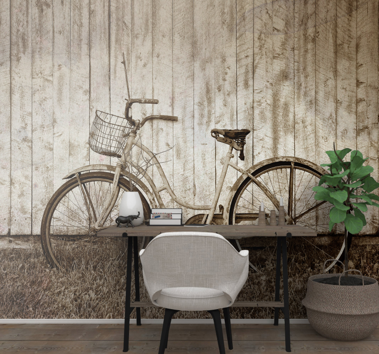 Vehicle wall mural vintage bicycle scene - TenStickers