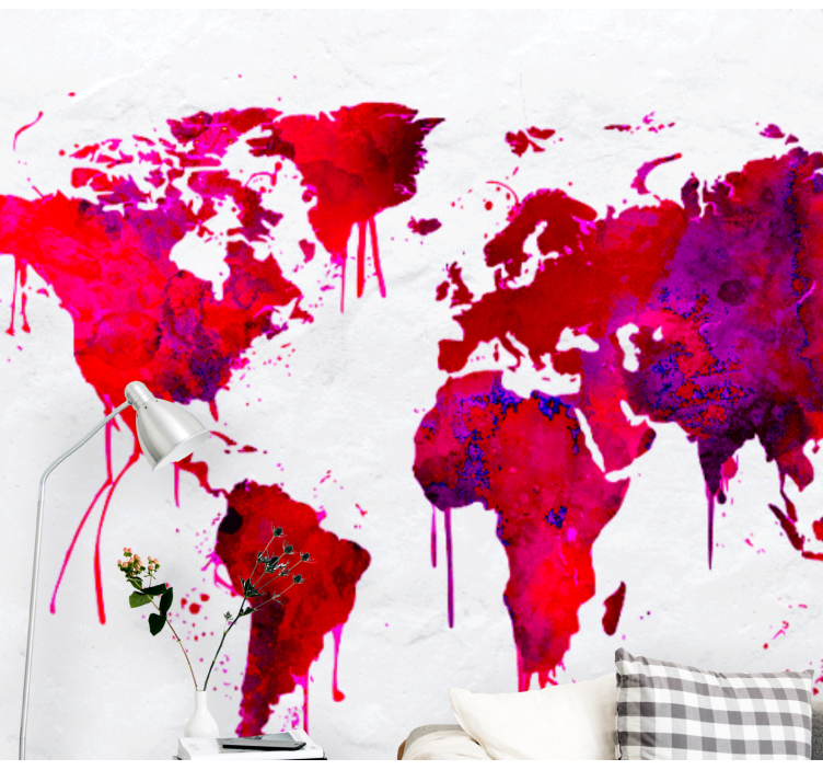 Vibrant Global Map world map wall mural - TenStickers