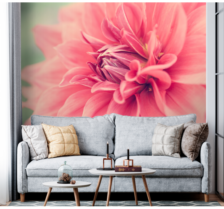 Vibrant pink blossom flower wall mural - TenStickers