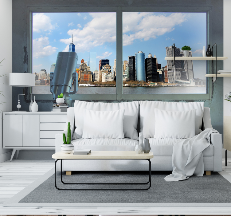 New York City skyline window 3d wallpaper - TenStickers