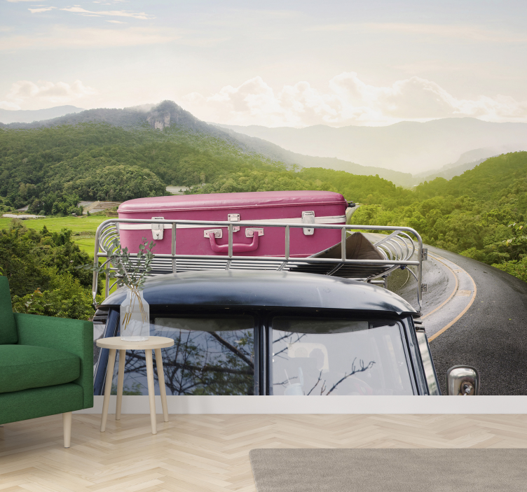 Vintage Suitcase Adventure vehicle wall mural - TenStickers