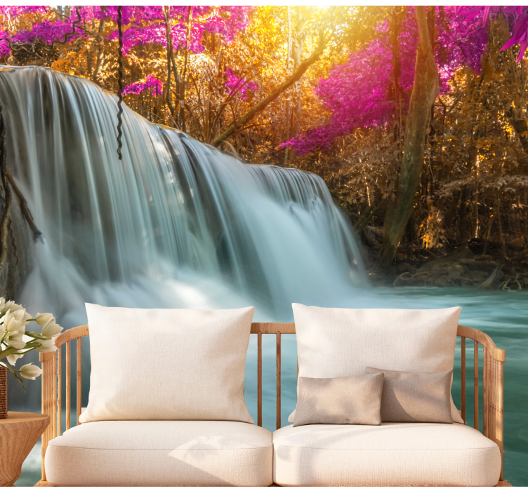 Waterfall wall mural grand cascade stream - TenStickers