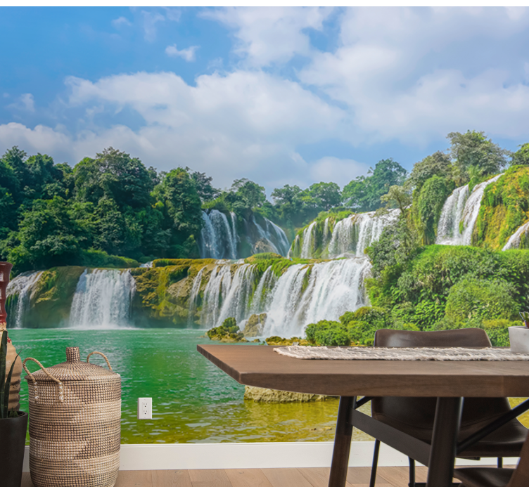 Waterfall wall mural tranquil waterfalls view - TenStickers