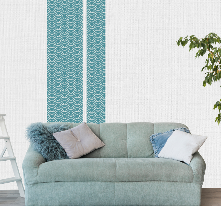 Wavy blue pattern texture and pattern wall mural - TenStickers
