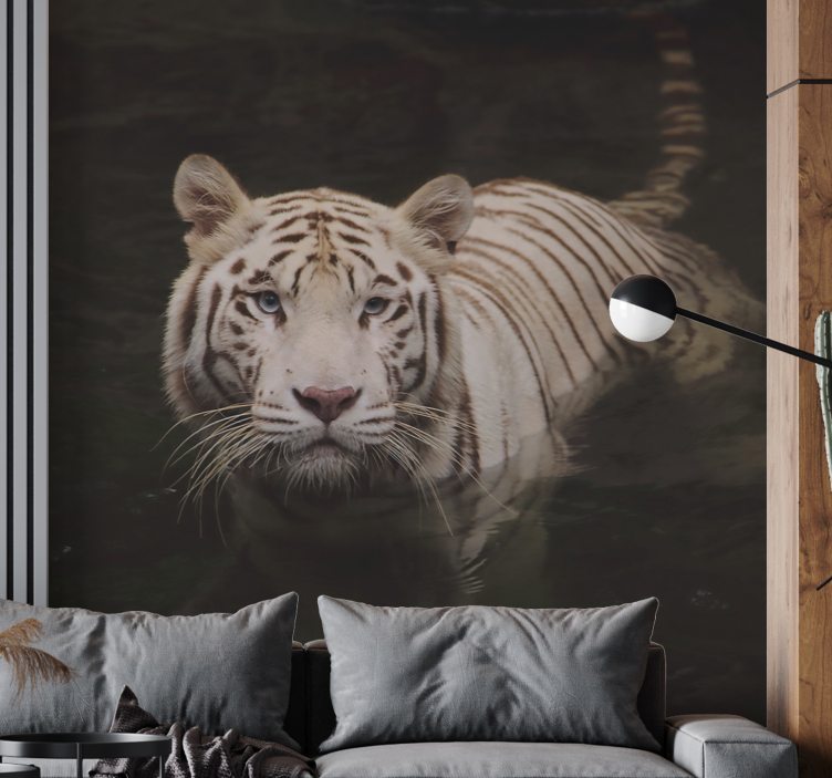 White Tiger Gaze animal wall mural - TenStickers