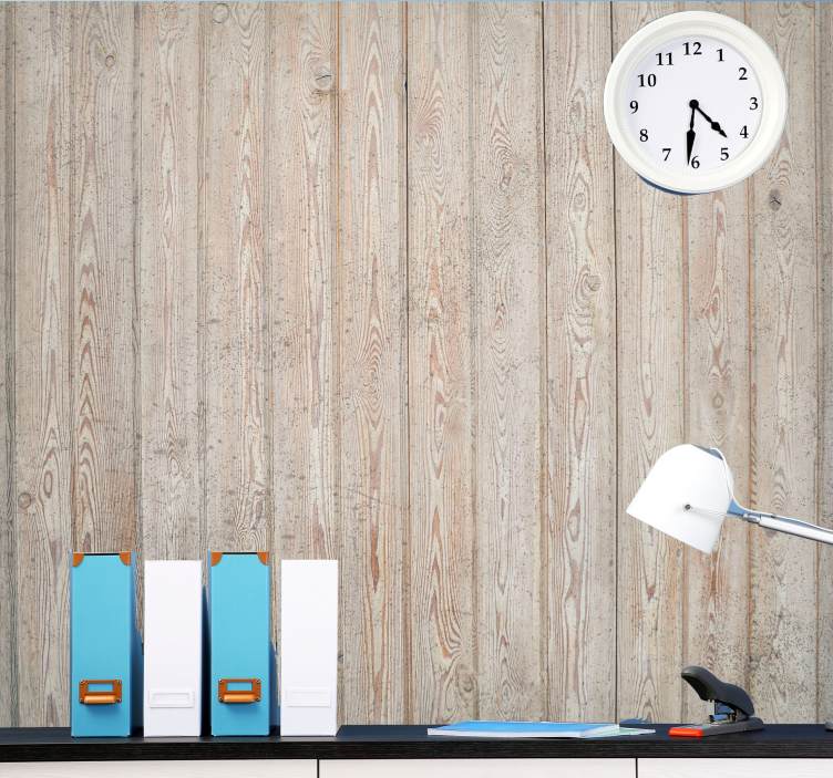 Wood effect wall mural light wooden panels - TenStickers