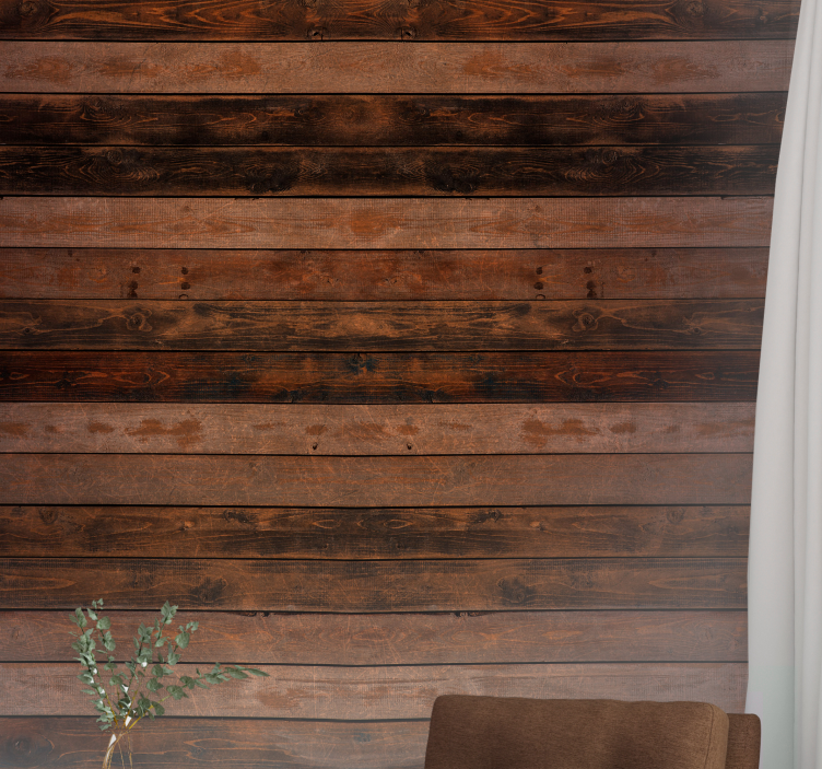 Wood effect wall mural natural timber boards - TenStickers