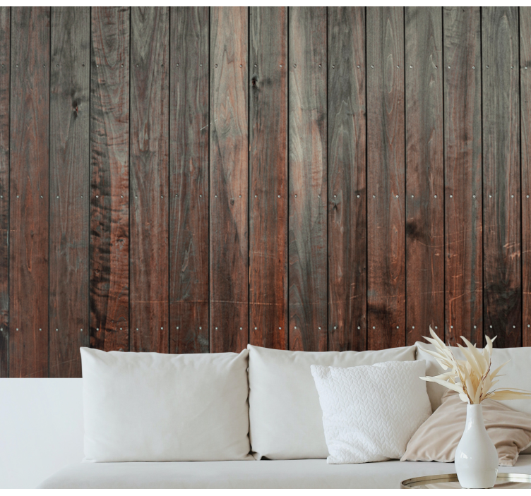 Wood effect wall mural rustic wood plank - TenStickers