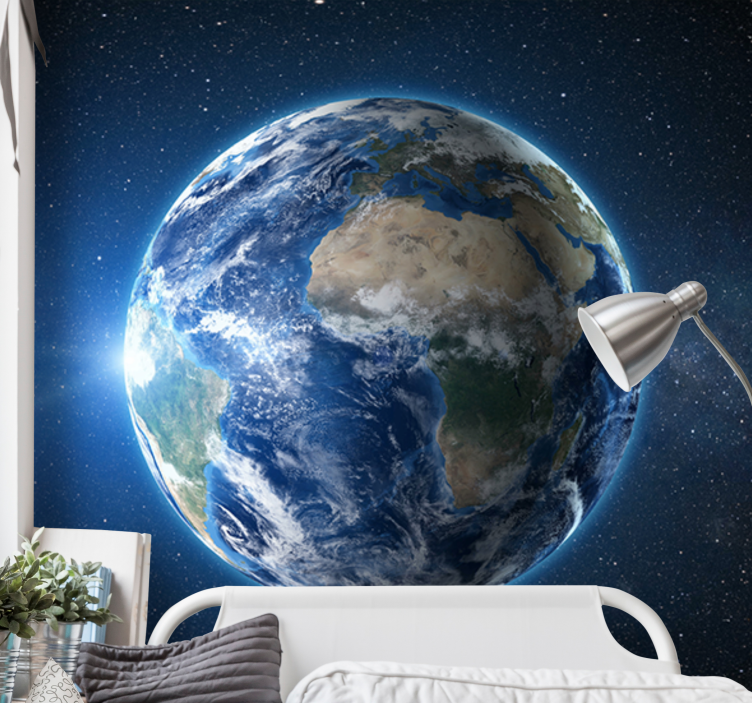 World map wall mural planet earth from orbit - TenStickers