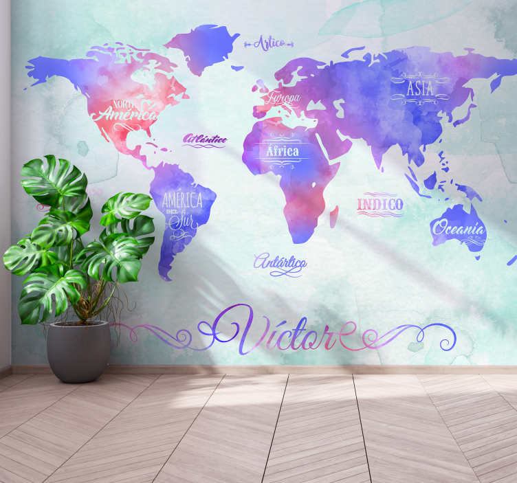 World map wall mural world map design - TenStickers