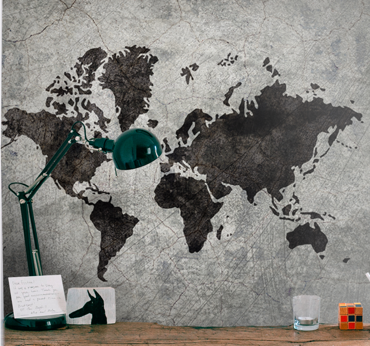 World map wall mural world map silhouette - TenStickers