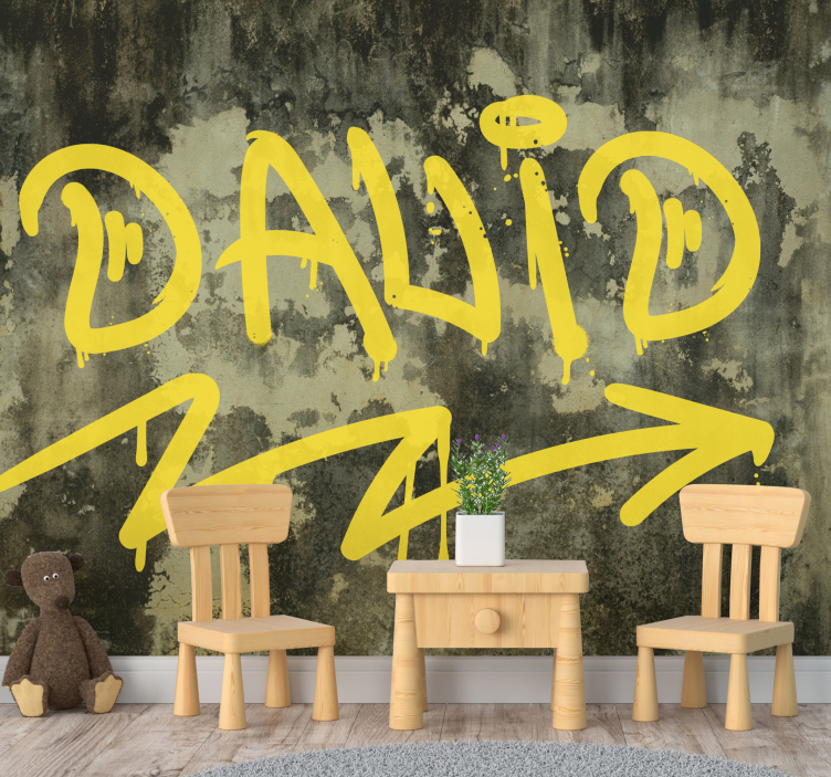 Yellow Street Art urban wall mural - TenStickers