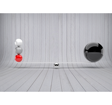 Wooden plank texture with balls 3d wallpaper - TenStickers