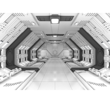 VFX futuristic sci-fi skies corridor 3d wallpaper - TenStickers