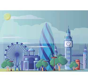 London blue children's bedroom Wall Mural - TenStickers