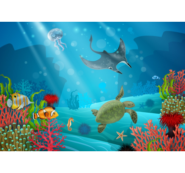 Underwater animal wall mural - TenStickers