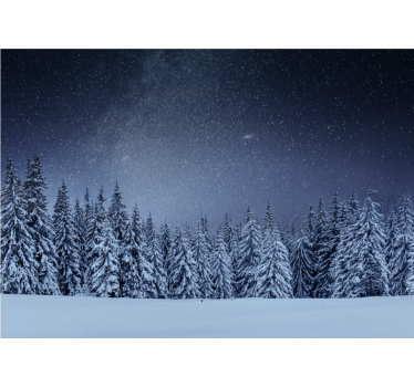 White trees blue sky tree wall mural - TenStickers
