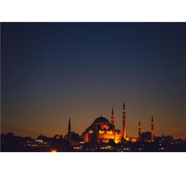 Big mosque in the city wall mural - TenStickers