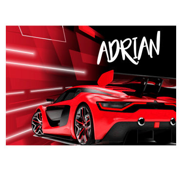 Red sporty car  mural - TenStickers