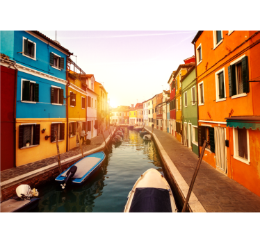 Burano's street 3d mural wallpaper - TenStickers