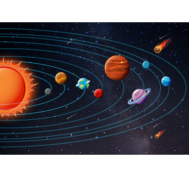 Cartoon Children Space Mural Bedroom - TenStickers