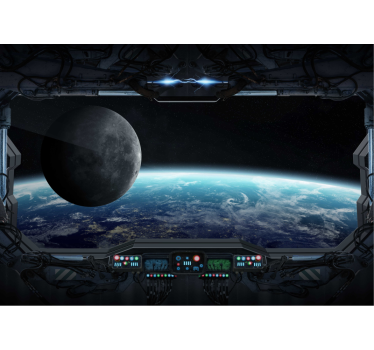 Space views 3D effect mural wallpaper - TenStickers
