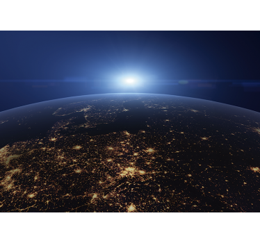 World map wall mural earth's night view - TenStickers