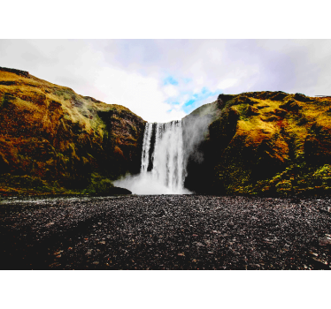 Beautiful waterfall coming down from mountains waterfall mural - TenStickers