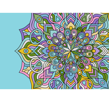 Teal modern mandala murals - TenStickers