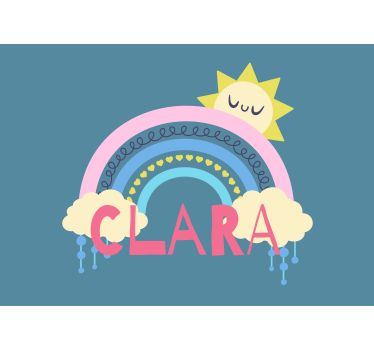 Personalised rainbow wall murals for teenage bedrooms - TenStickers