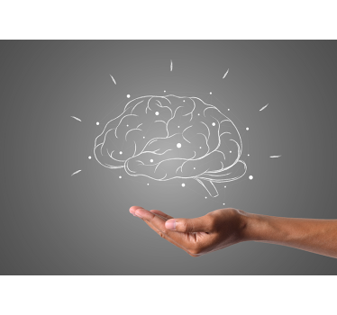 Brain in hand modern mural wallpaper - TenStickers