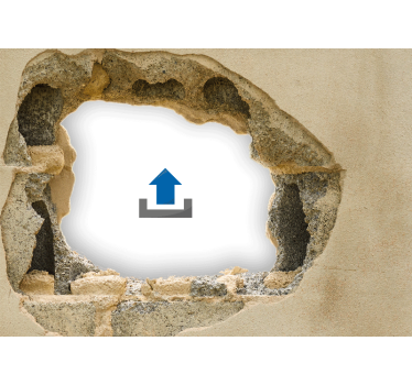 Broken wall 3D customizable photo custom mural - TenStickers