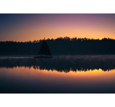 Mazury Sailboat Sunset landscape murals - TenStickers