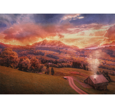 Western field nature murals - TenStickers