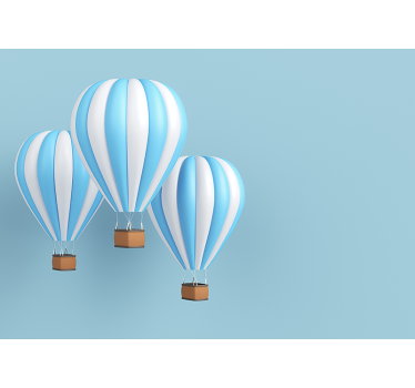 Kids wall mural skyward hot air balloons - TenStickers