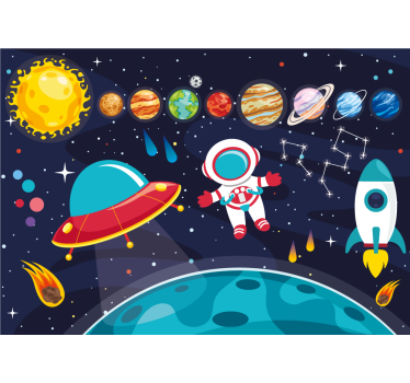 Cartoon different spaceman symbols Children Wall Murals - TenStickers