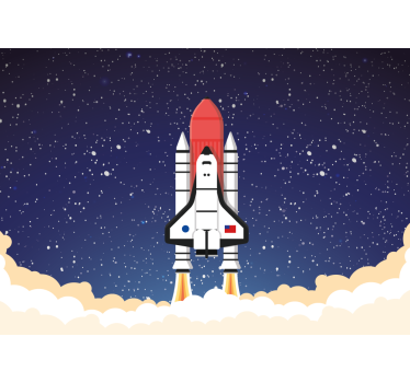 Cartoon rocket launching to space Children Wall Murals - TenStickers