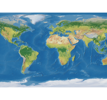 World map wall mural detailed world map - TenStickers