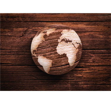 Wooden Texture world map wall mural - TenStickers