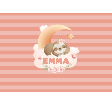 Kids wall mural sloth with moon - TenStickers