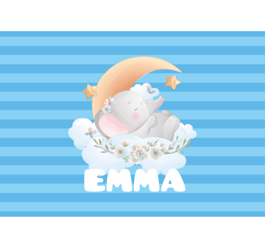 Kids wall mural sleeping elephant design - TenStickers