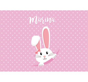 Kids wall mural bunny with bow - TenStickers