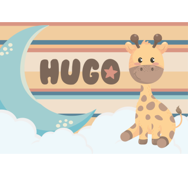 Kids wall mural cute giraffe illustration - TenStickers