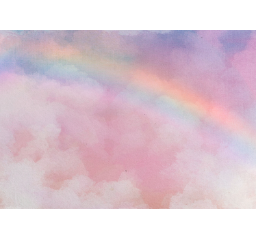 Rainbow in baby pink clouds Nursery Wall Mural - TenStickers